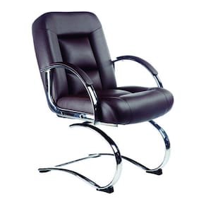 Cadeira Diretor Luxuosa Base Fixa Fixos Linha Firenze Marrom