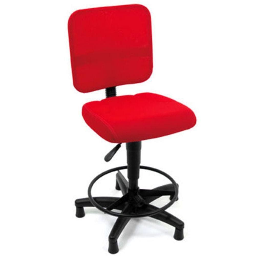 Cadeira Secretária Base Caixa Tela Mesh Vermelho
