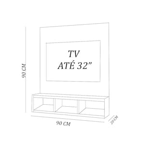 Painel De Tv Até 32" Com 3 Nichos Em Mdf - Madeira
