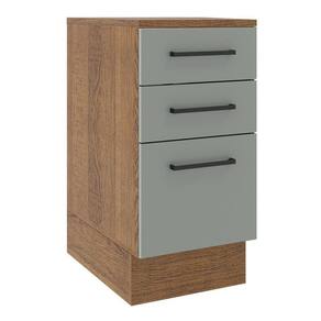 Balcão Agata 40 Cm 3 Gavetas Rustic/cinza Madesa