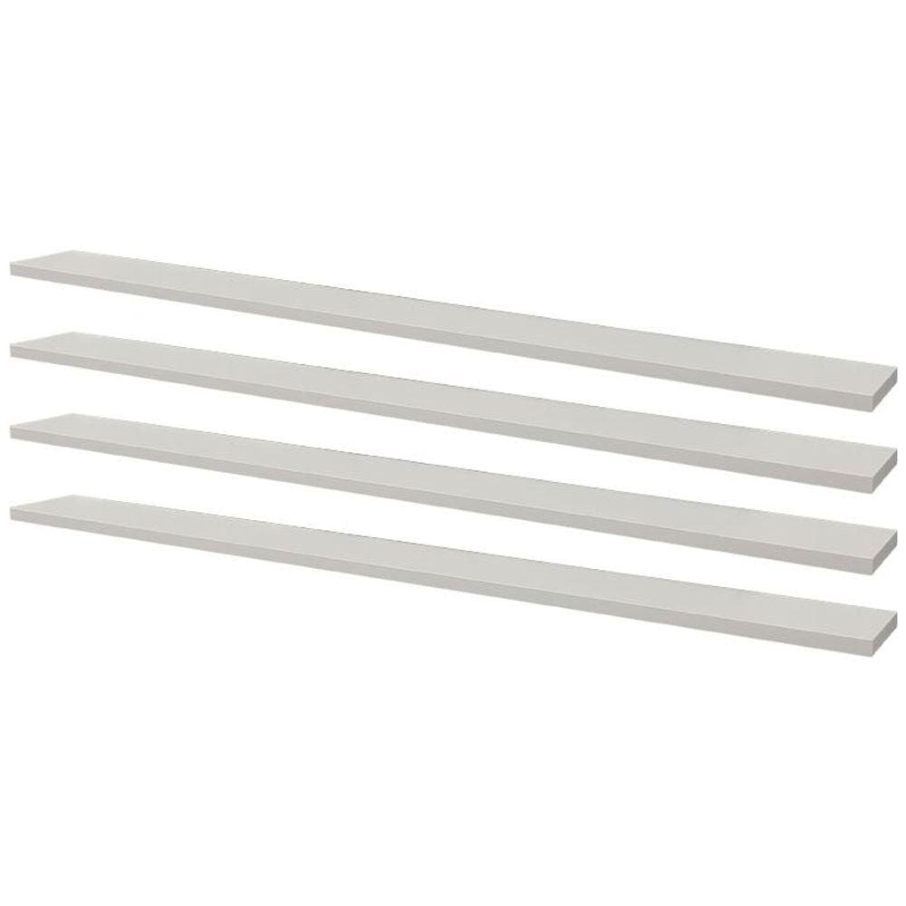 Kit 4 Prateleiras 100 x 10cm Branca Suporte Invisível