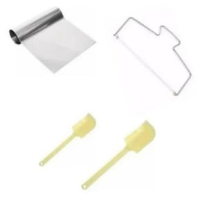 2 Espátulas Pão Duro + 1 Espátula Tubular + 1 Nivelador 30cm