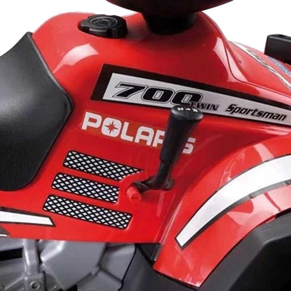 Quadriciclo Elétrico Infantil Dois Lugares 3 Marchas 12V Brinquedo Criança Até 50Kg Polaris Sportsman 700 Twin-New Vermelho