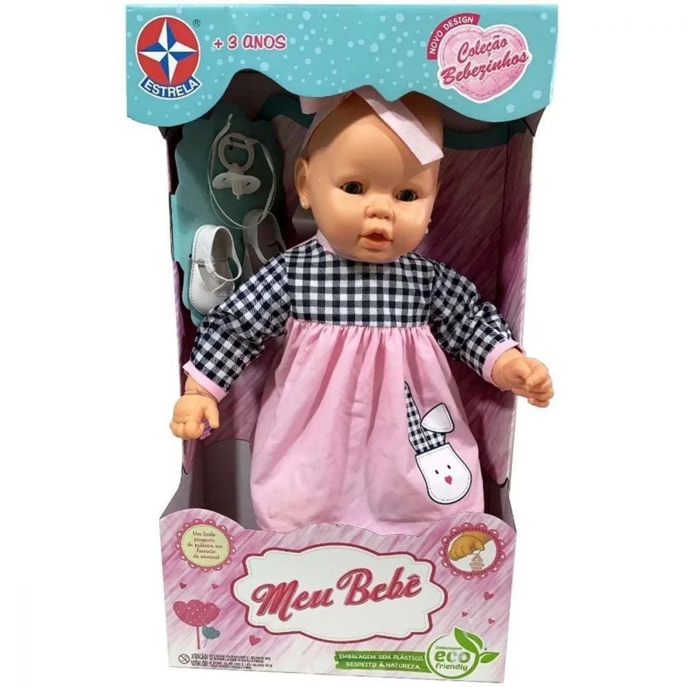 Boneca Meu Bebe Vest Rosa Estrela