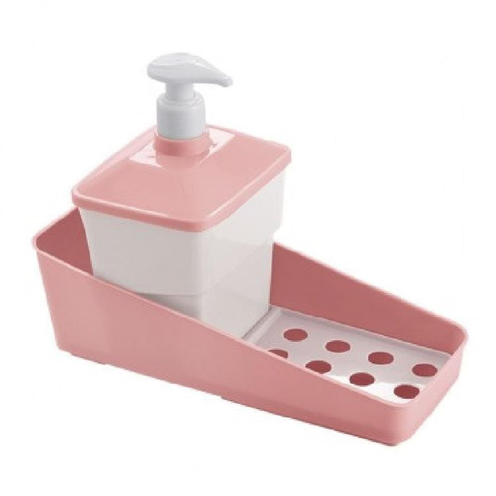 Conjunto Porta Detergente Quadrado Rosa Plasútil