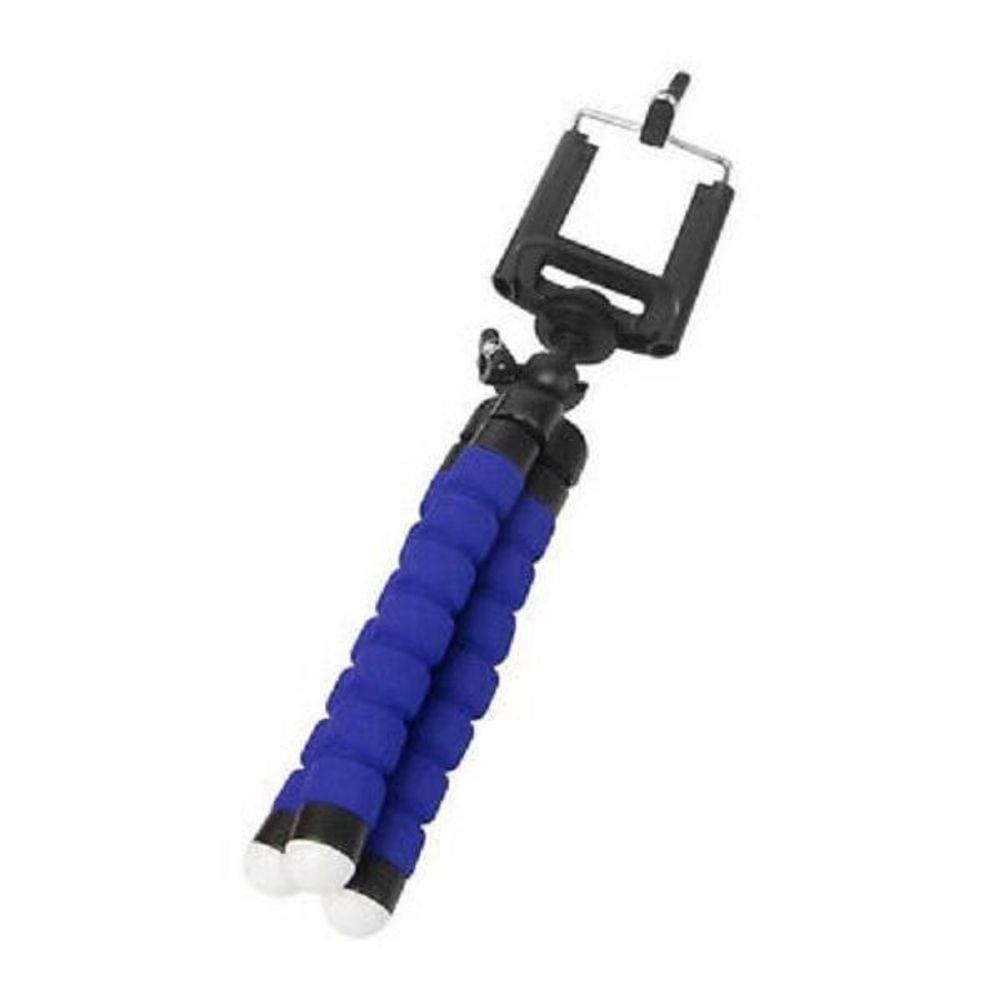 Mini Tripé Suporte De Mesa Celular Câmera Giratório Azul