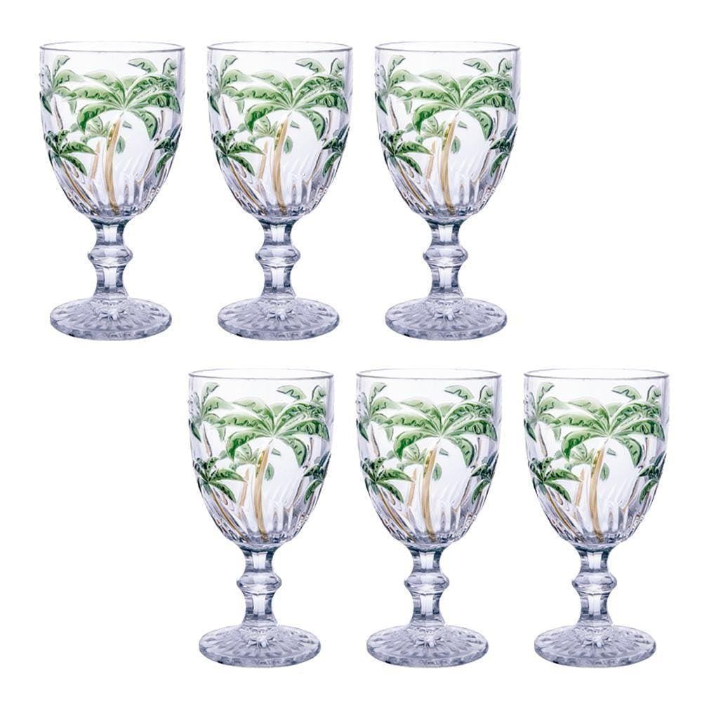 Jogo De Taças Água Palm Tree Colors 260Ml Class Home 6 Peças