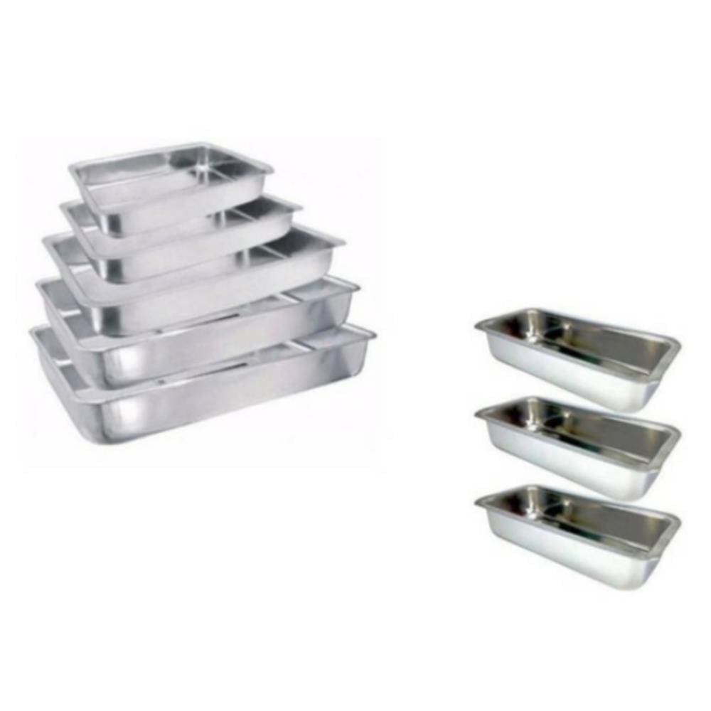 Conjunto Assadeira Retangular Alta + 3 Assadeiras Pão Caseiro / Bolos Inglês / Cuca