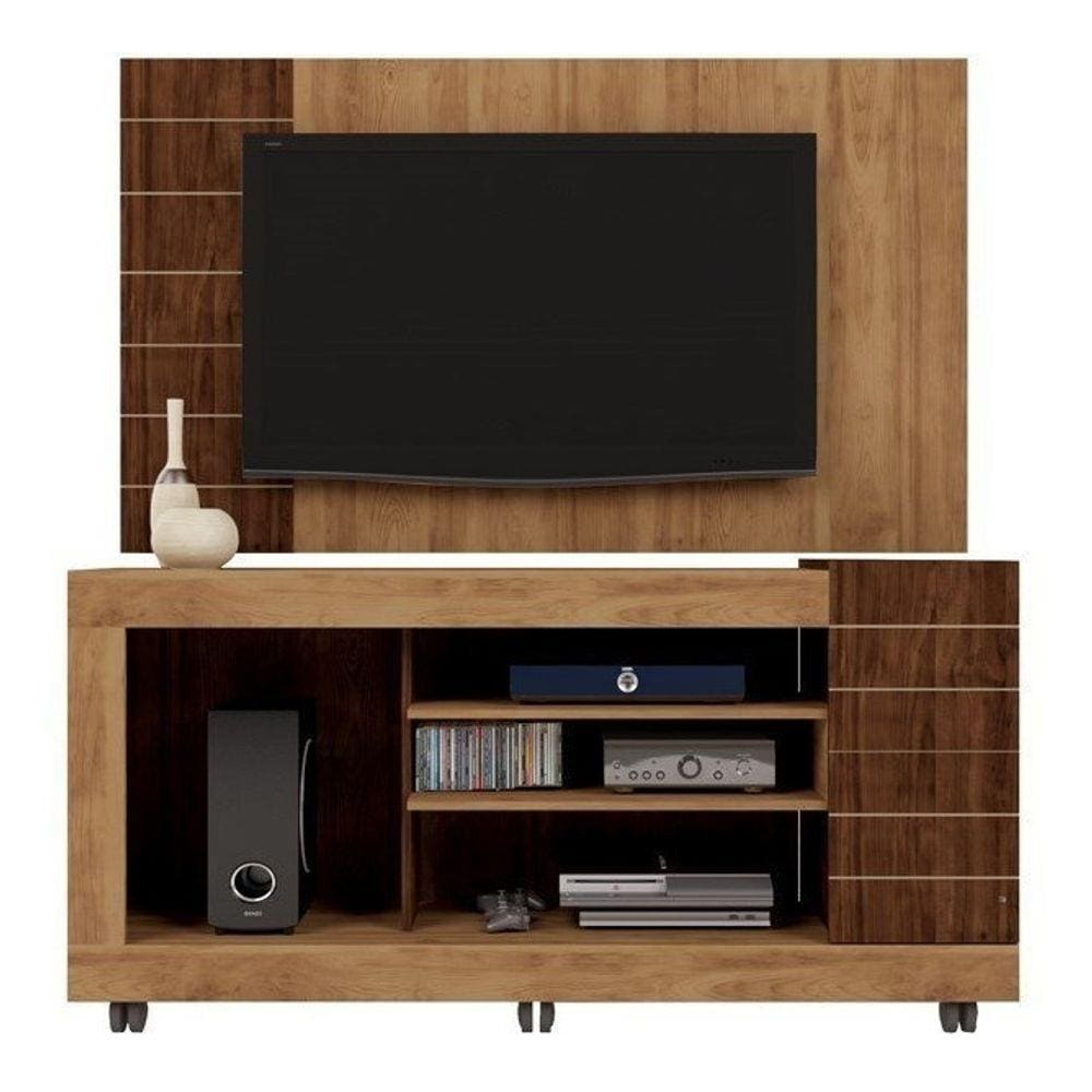 Rack E Painel Para Tv Até 50 Polegadas Goya Buriti / Havana