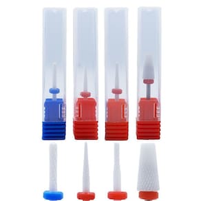 Kit 4 Brocas Cerâmica Profissional Unhas Gel Acrigel Fibra