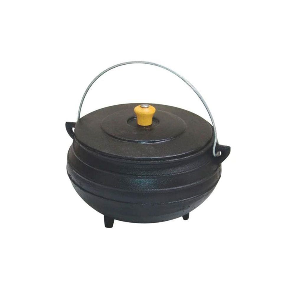 Panela Tripé De Ferro Fundido Com Tampa - Capacidade 10 Lt