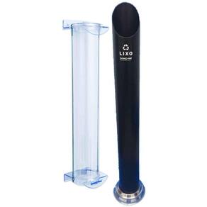 Kit Dispenser Acrílico Fure Agua + Lixeira Preta Para Copo