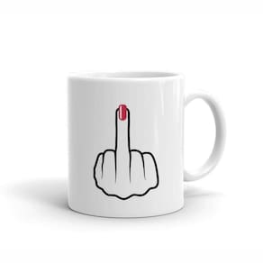 Caneca Dedo Do Meio Xícara Ceramica 320 Ml