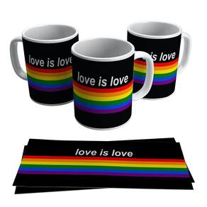 Caneca Amor É Amor Cores Bandeira Lgbt Love Is Love
