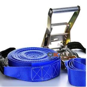 Kit Slackline Cinta 15,7 Mt Azul Alça Catraca Protetor Bolsa