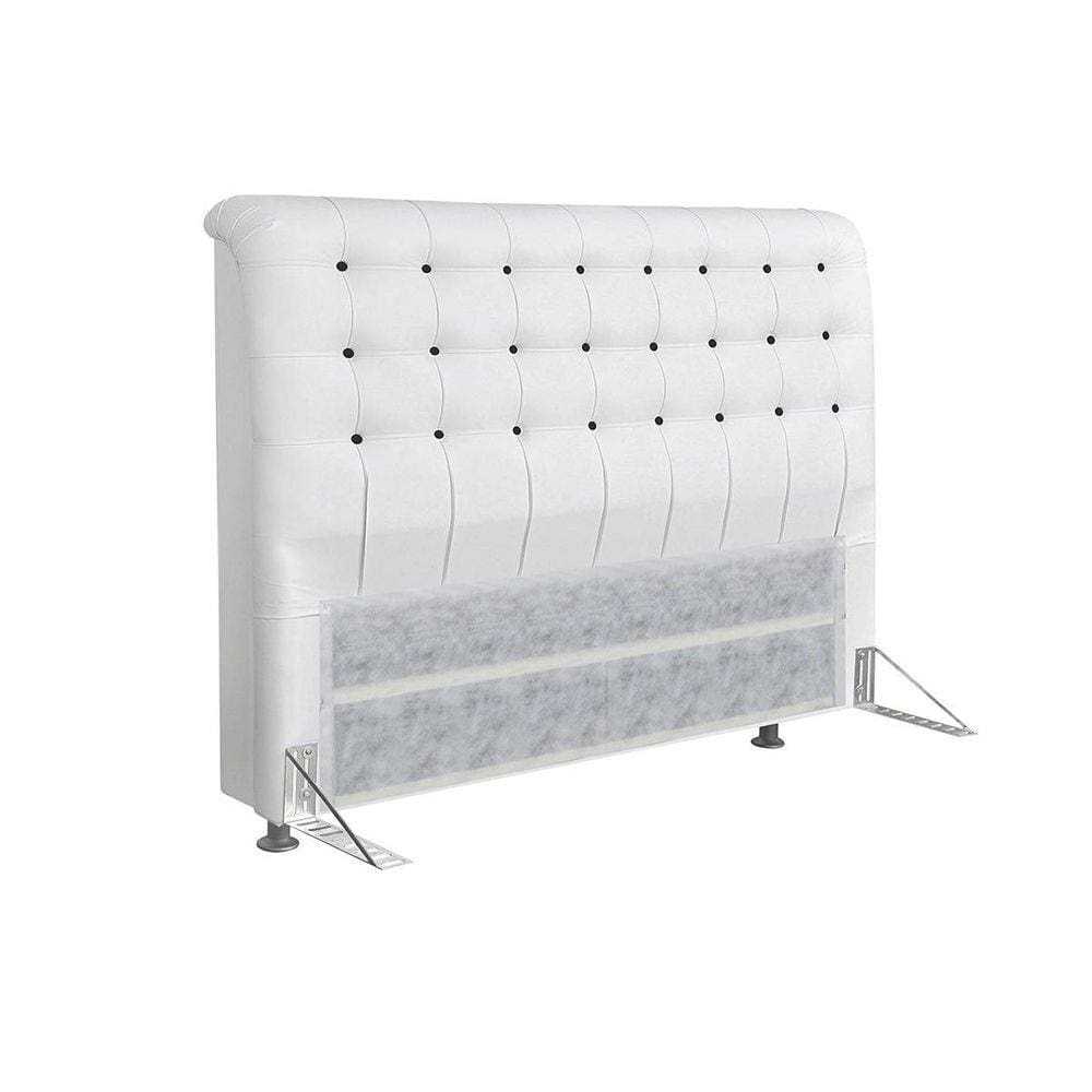 Cabeceira de Cama Box Casal Simbal Dama Casal Branco