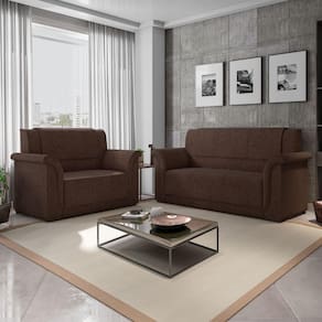 Sofá 2 e 3 Lugares Itália Marrom Suede