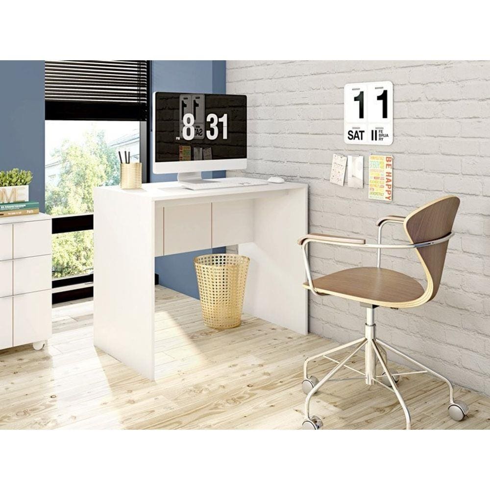 Mesa De Computador 90 Cm Cubic  Branco - Caemmun
