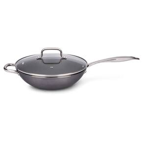 Wok Antiaderente Brinox Ceramic Life Unique Indução 3L Cinza