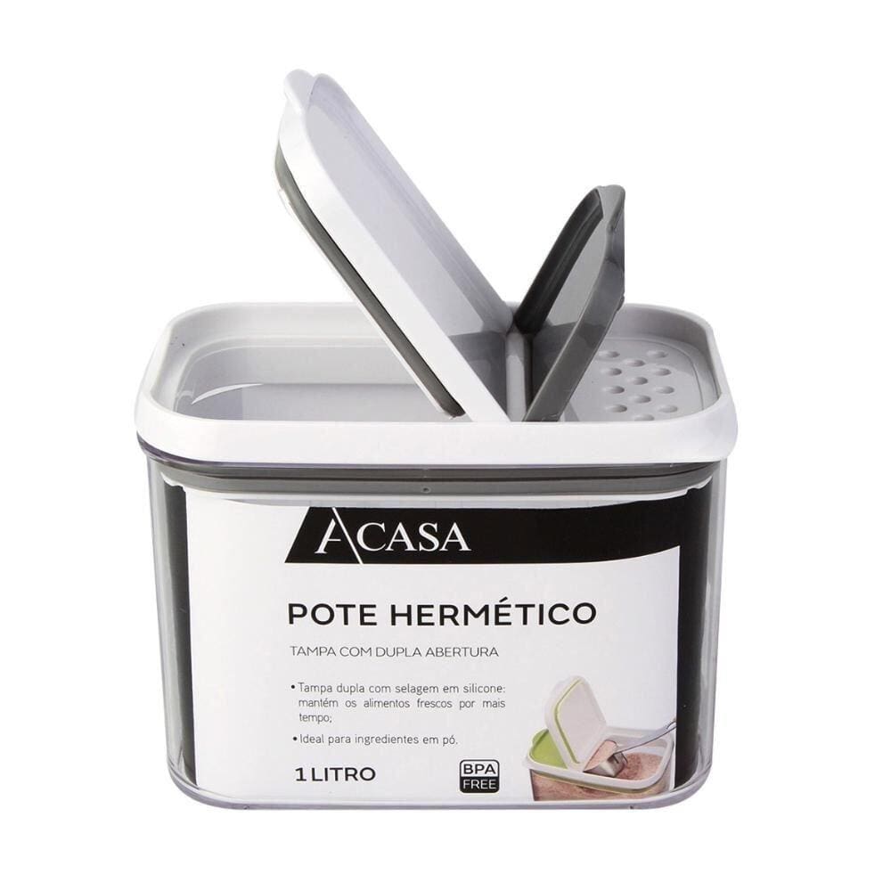 Pote Hermético Shake Cinza 1L - A/CASA