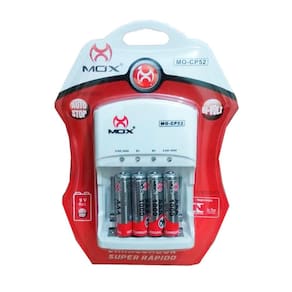 Carregador Com 4 Pilhas Mox Aaa 1000Mah Bivolt Cp52