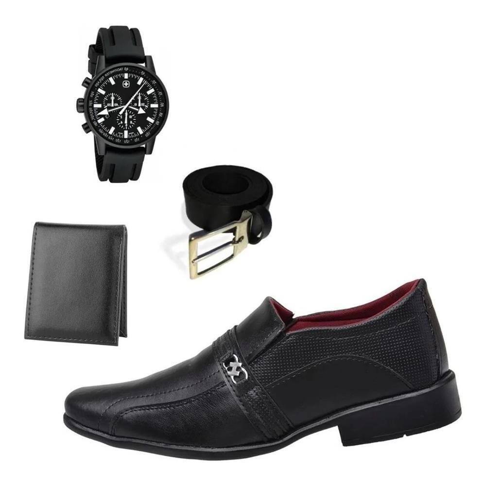 Kit Sapato Social Masculino + Cinto + Carteira + Relógio | Ponto