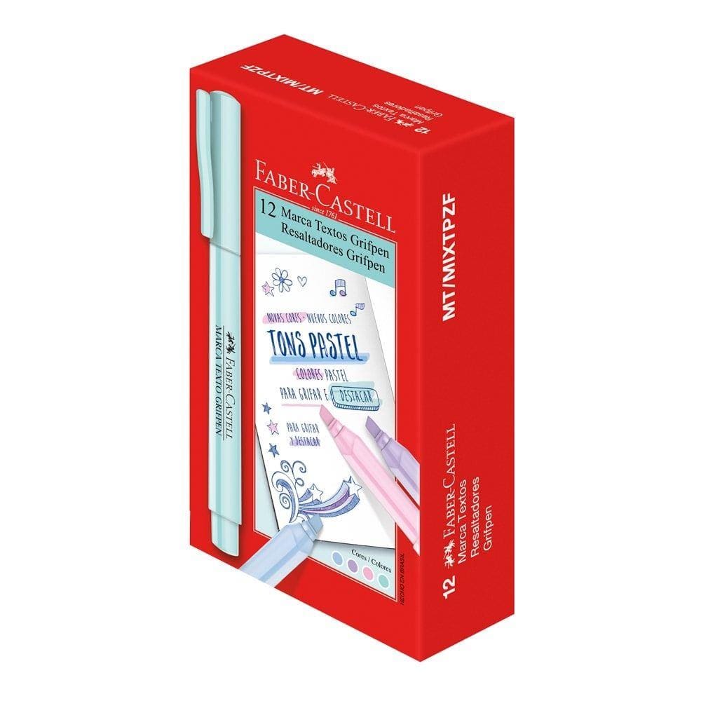 Marca Texto Faber Castell Tons Pastéis - Embalagem com 12 Unidades