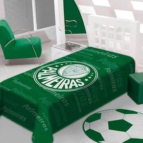 Cobertor Raschel Plus Solteiro Palmeiras 1,50M X 2,20M
