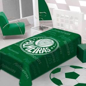 Cobertor Raschel Plus Solteiro Palmeiras 1,50M X 2,20M