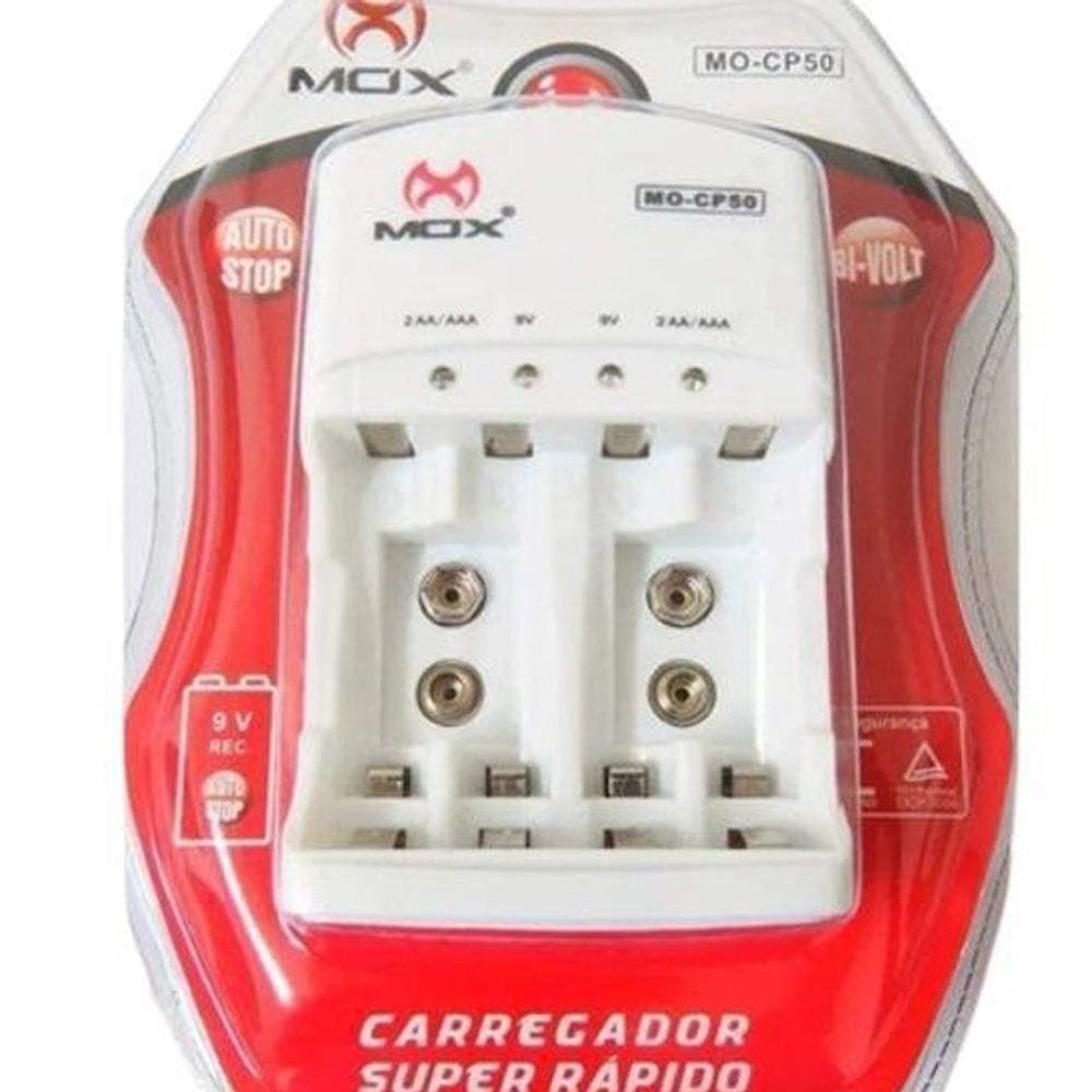 Carregador De Pilha Mox Cp50 Sem Pilha
