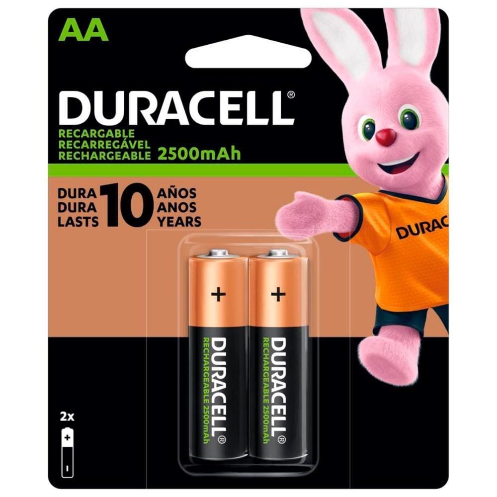 Pilha Recarregável AA Duracell DX1500 - 2500mAh - com 2 unidades