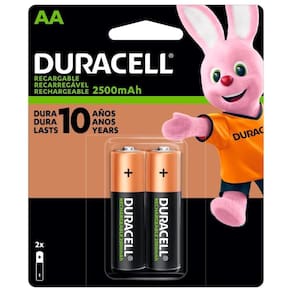 Pilha Recarregável AA Duracell DX1500 - 2500mAh - com 2 unidades