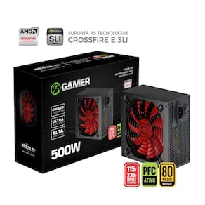 Fonte Atx 500w Real 80plus Bronze Brazilpc Bpc/500-80plus/b 24 Pinos
