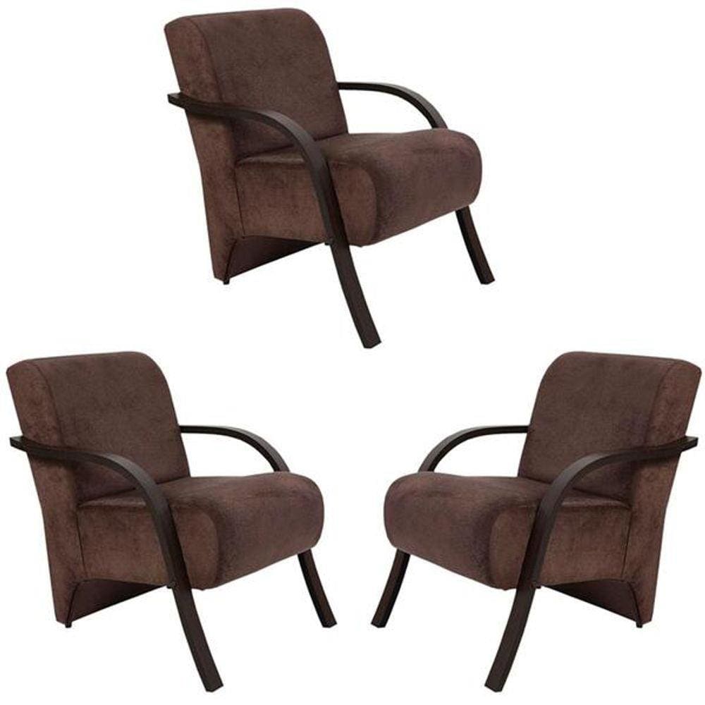 Kit 3 Poltronas Decorativas 1 Lugar Santa Rita Sued