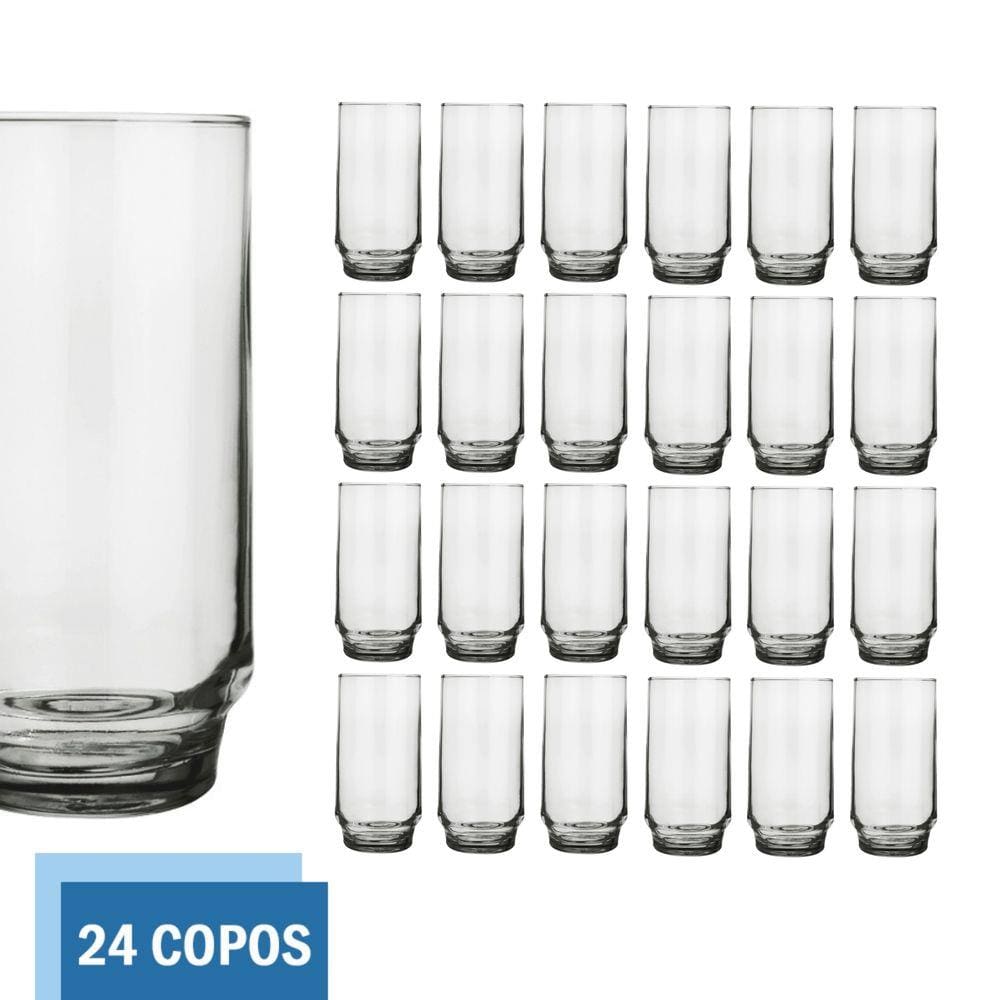 Copo Vidro 410ml Lights Suco Agua Cristal Luxo Nadir - 24 Un
