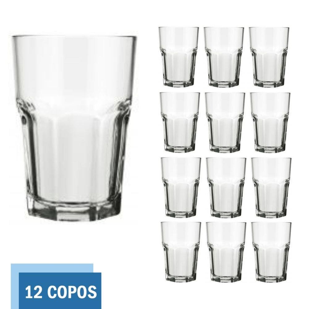 Copo Americano 450ML Nadir Jogo de Copos de Vidro Kit com 12