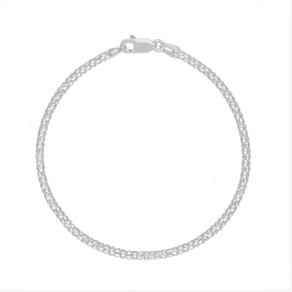 Pulseira Feminina Pipoca De Prata 925 Maciça