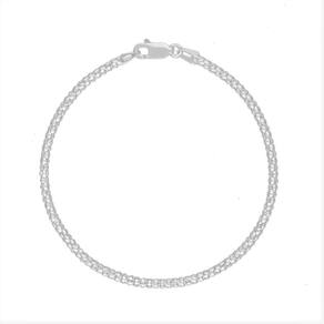 Pulseira Feminina Pipoca 18cm De Prata 925 Maciça