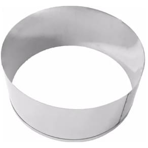 Aro Cortador Redondo Para Montar Bolo 25x10cm Em Inox