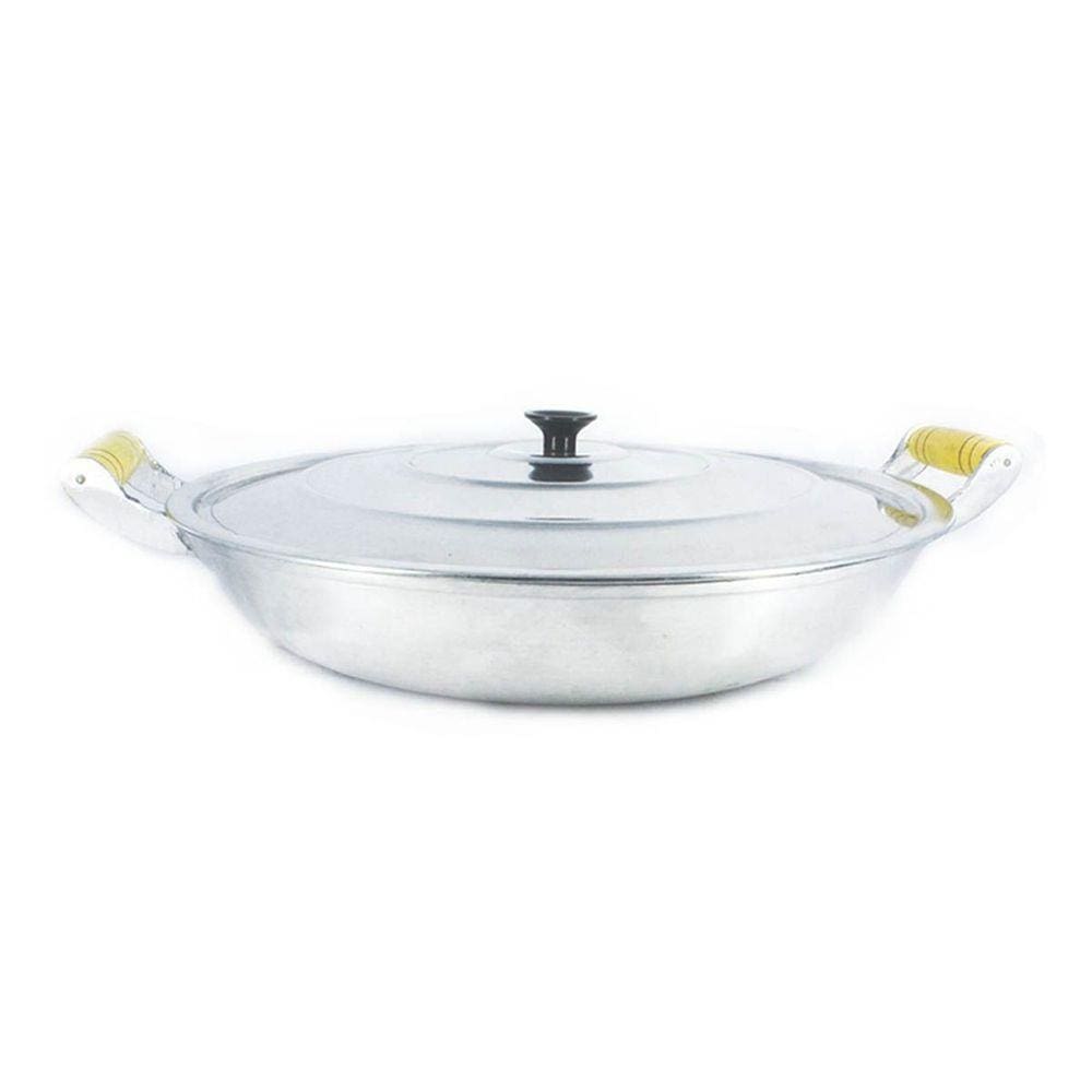 Frigideira Alumínio Fundido Polida Alça Madeira Trad 36cm