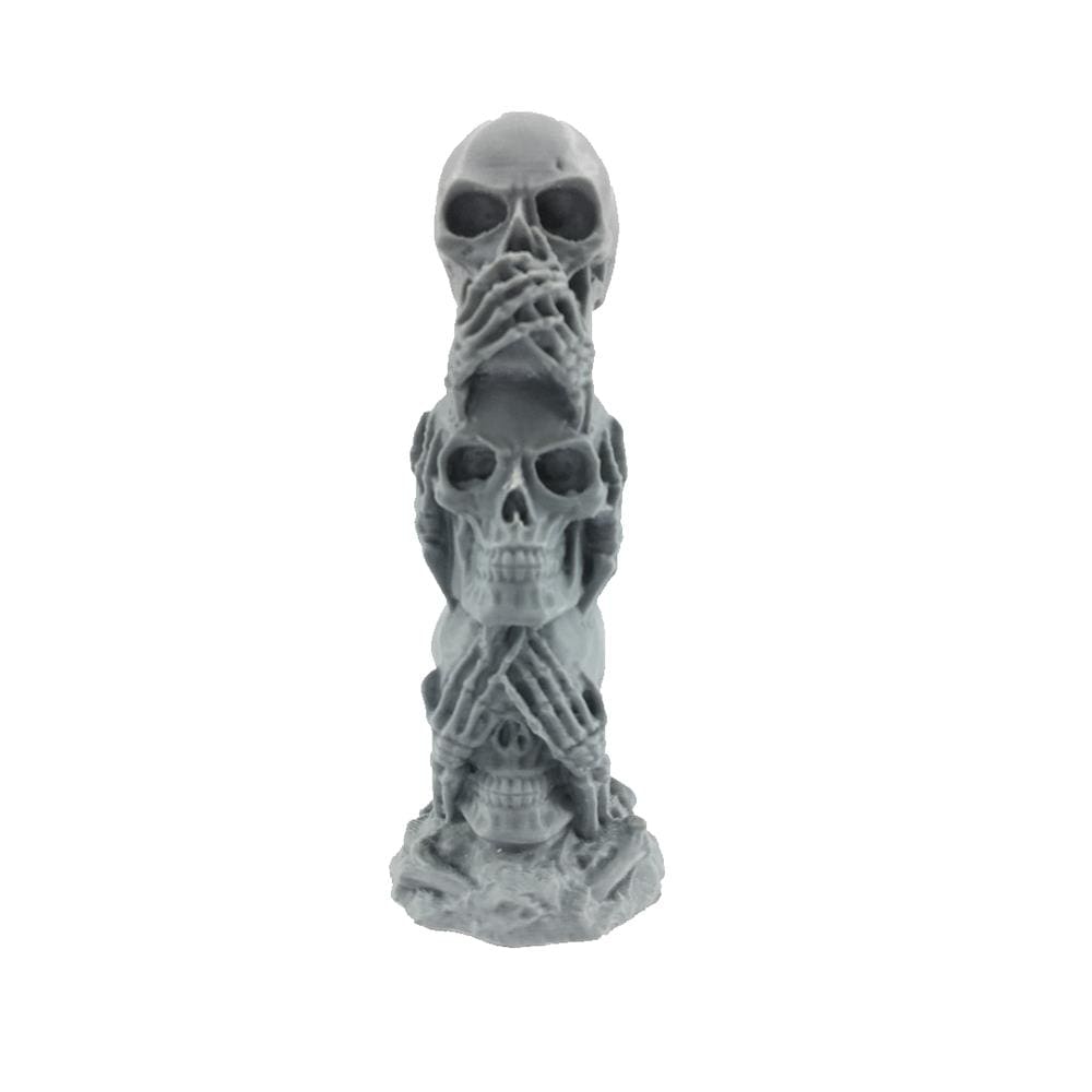 Caveira Tripla Não Ouço Não Falo Não Vejo Decoração 3D