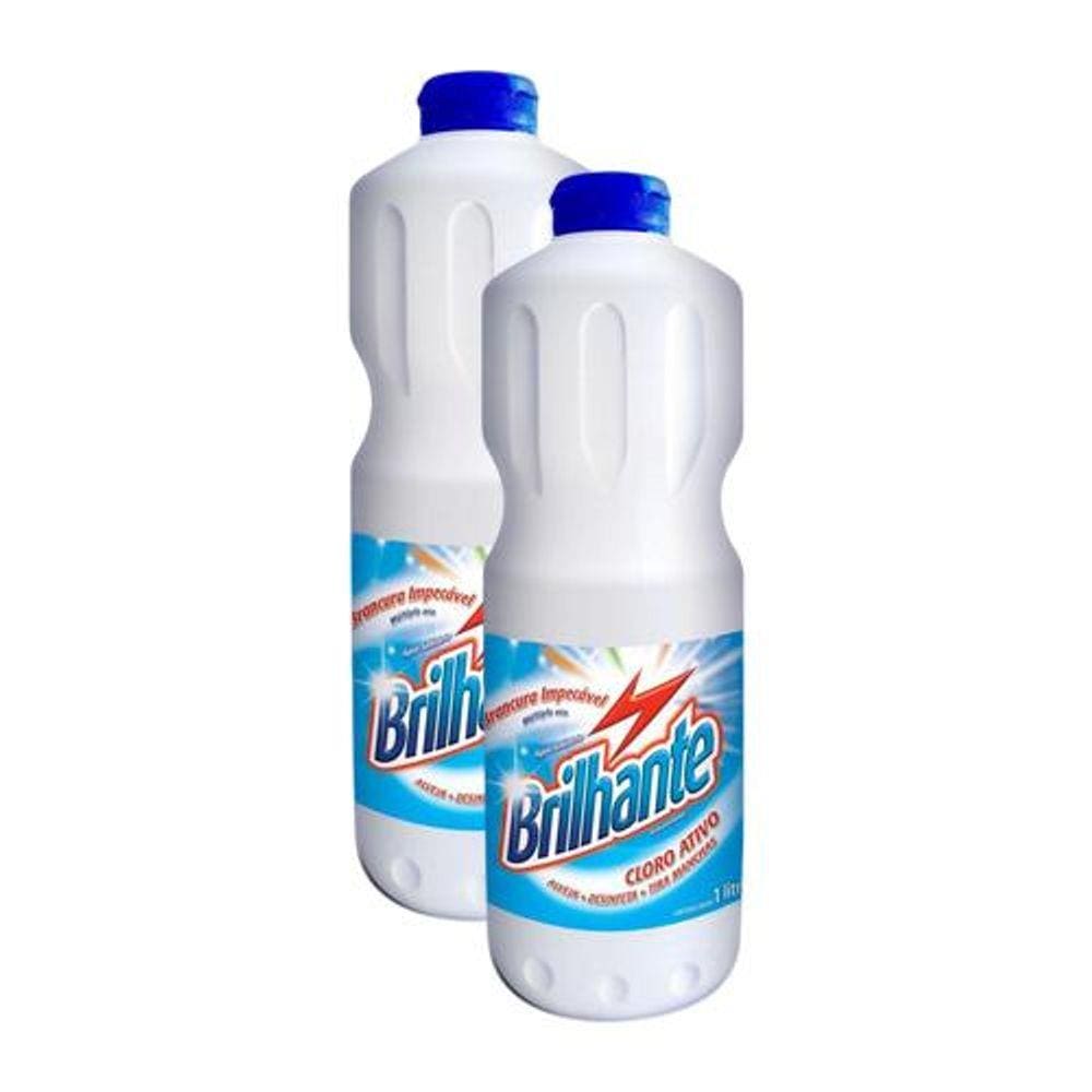 Kit 2 Água Sanitária Brilhante 1l