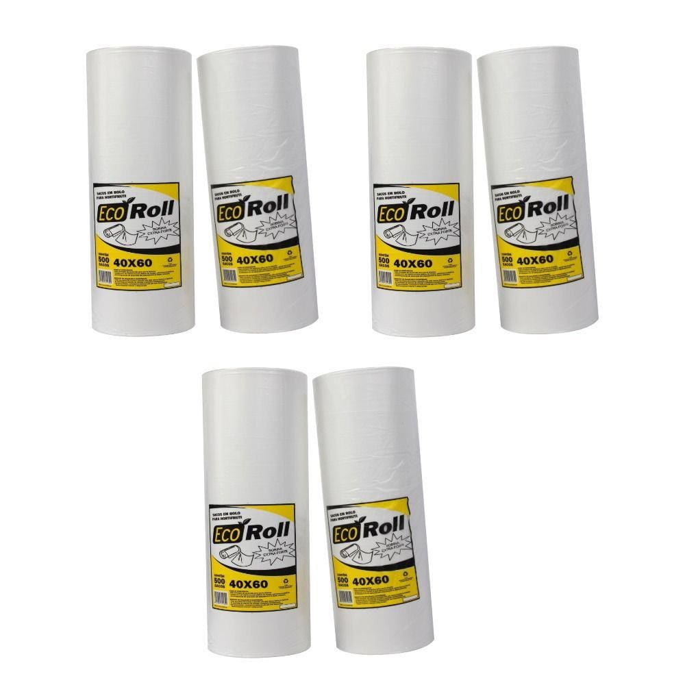Bobina Saco Plastico Picotada 40x60 Ecoroll Extra Fort 6 Un