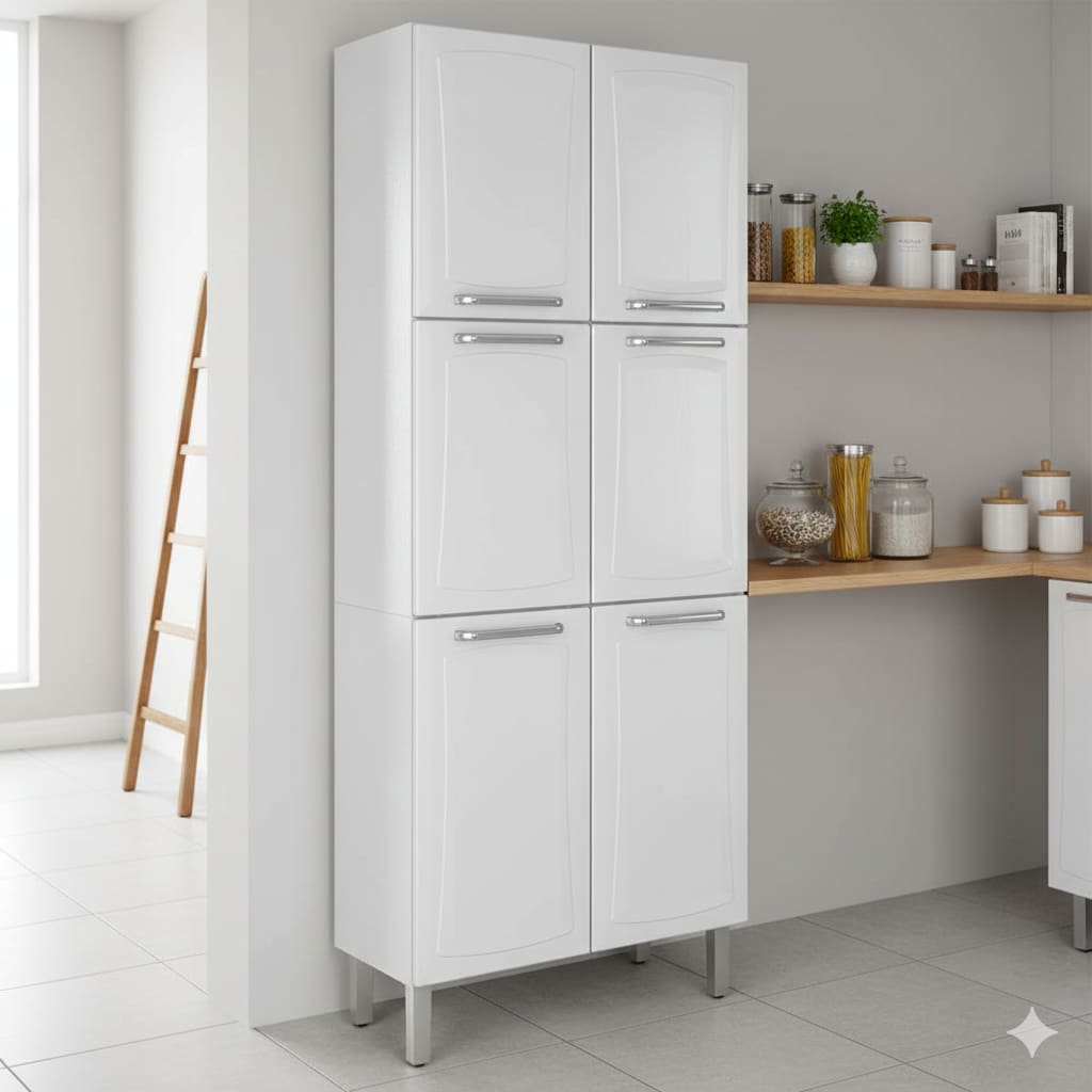 Paneleiro Itatiaia Tarsila 6 Portas 3 Prateleiras Aço - 80cm de largura