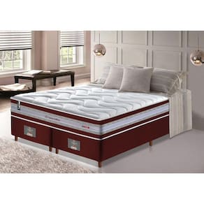 Conjunto Cama Box King de Molas Ensacadas D33 Cama inBox Select Firme 193x203x71 Vinho