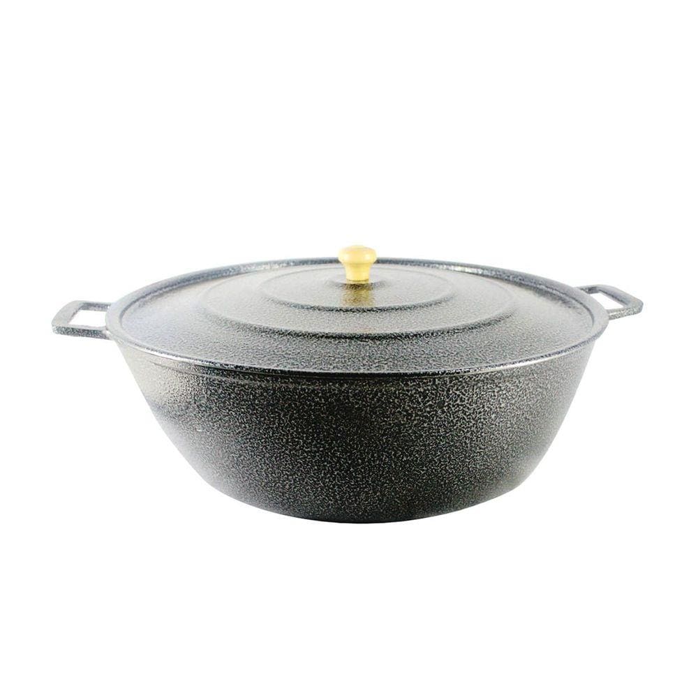Tacho Restaurante Alça de Alumínio Fundido Craqueado Preto 28cm