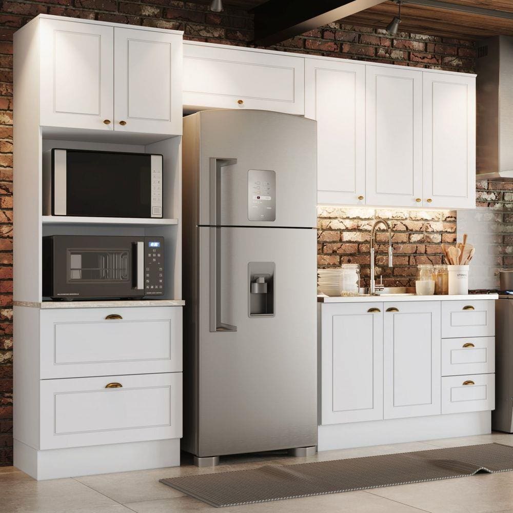 Cozinha Compacta 4 Peças com Torre Quente Emily Henn Branco