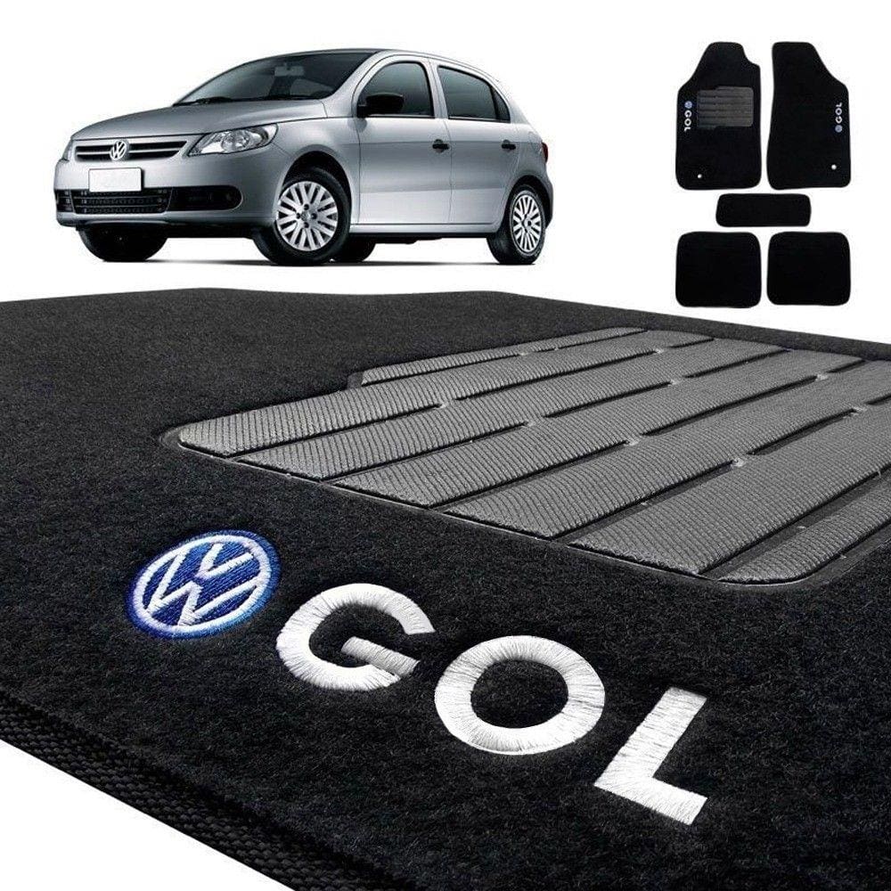 Jogo Tapete Carpete Vw Gol G5 G6 Preto 09 10 11 12 13 14 15
