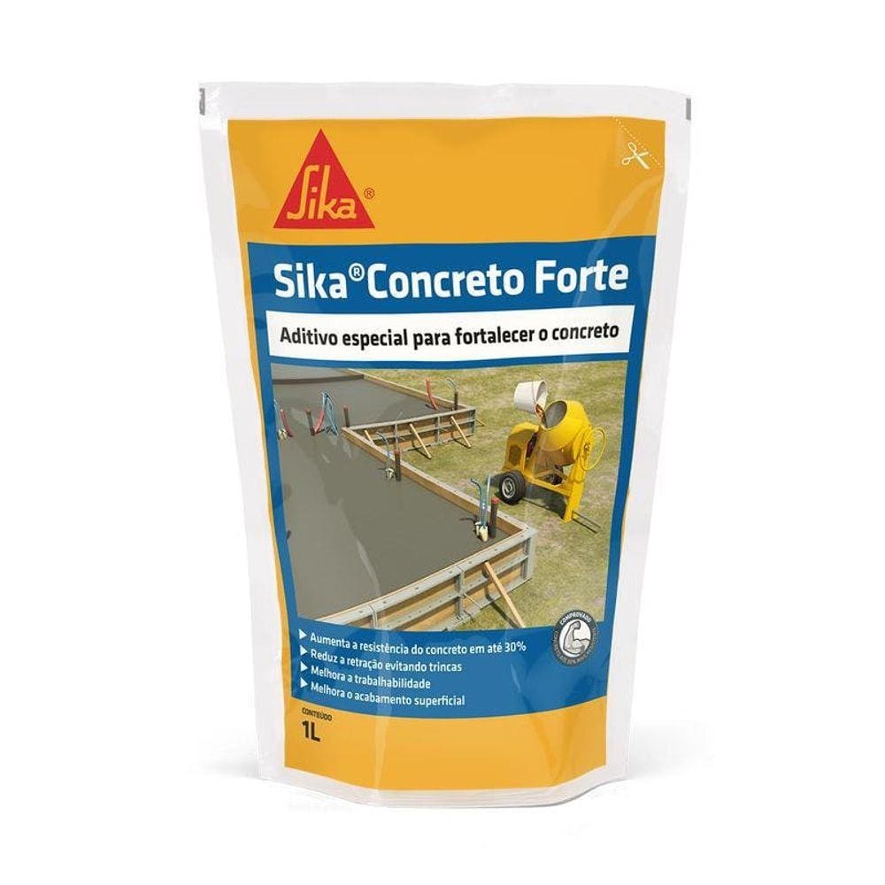 Sika Concreto Forte Saco 1L Aumenta Resistência Do Concreto