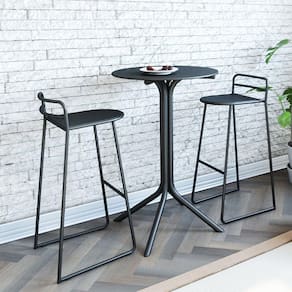 Banqueta Alta para Sala de Jantar Salvador Proa Preto Fosco